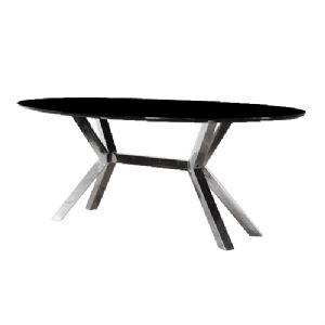 Chic Oval Black Dining Table